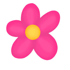 Pink flower on white, flower on blank, pink flower, flower png, flower sticker, flower element 