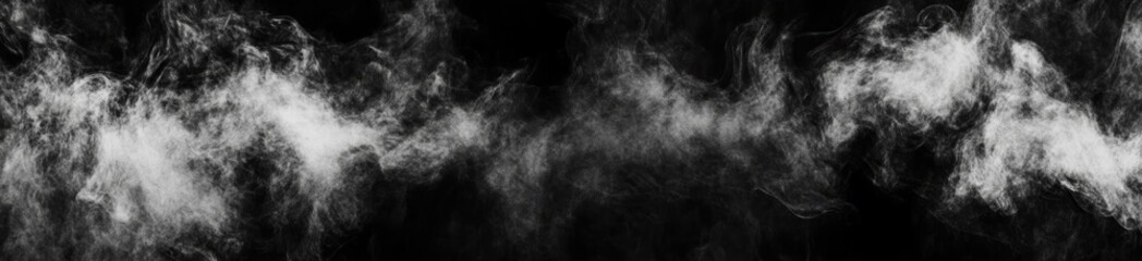 Fototapeta premium 黒い背景に広がる白い煙が幻想的な雰囲気を醸し出している