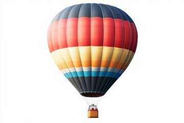 Fototapeta premium 3D Realistic Hot Air Balloon on White Background. Colorful Holiday Illustration.