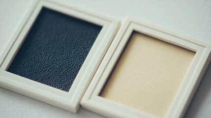 Fototapeta premium two textured swatches in white frames
