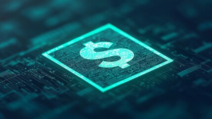 Tax Exemption Concept. Digital dollar symbol glowing in a tech-inspired background.