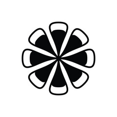 Modern flower logo black and white Background