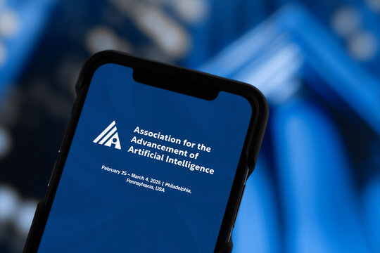 Guilherand-Granges, France - January 06, 2025. The AAAI Conference on Artificial Intelligence 2025 in Philadelphia showcases advancements in AI research, applications, and innovation.