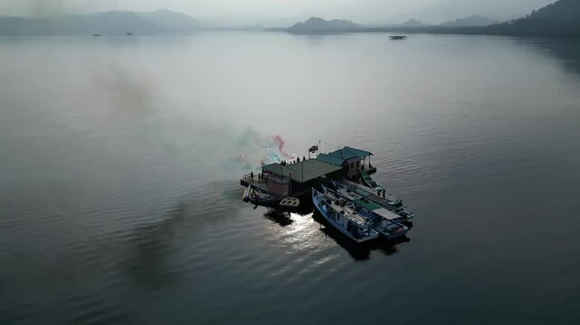 Aerial video over Parang island tourism Lampung Indonesia