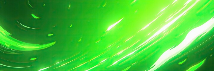 Vibrant Green Energy Flow with Streaks and Subtle Leaf-like Elements Abstract Background