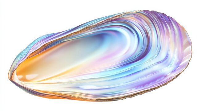 iridescent seashell with swirling colors