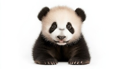 Obraz premium a baby panda bear on a white background