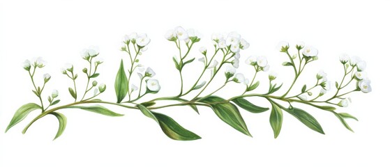 a painting of a delicate white flower branch