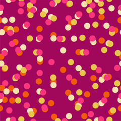 Seamless festive holiday pattern birthday party New Year Christmas with confetti vector illustration print wallpaper for fabric, pack, paper ets 