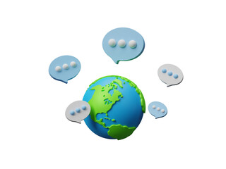 Speaking and communication icon isolated on transparent background, Containing advice, discussion, speech bubble, talking, conversation, campaign, announced, technology for app and website. 3d render