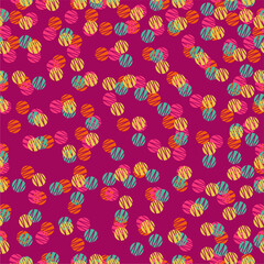 Obraz premium Seamless festive holiday pattern birthday party New Year Christmas with confetti vector illustration print wallpaper for fabric, pack, paper ets 