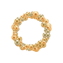 Pearl pearls arranged in a circle. Gold balls. png