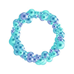 Colored pearls in a circle. Festive background. Abstract vector background. png