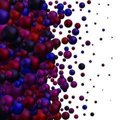 Bright balloons on a black background. Background for the cover. Layout for advertising. Decor element.