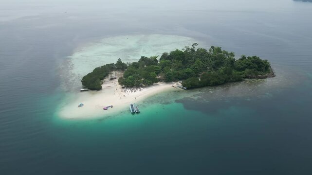 Aerial video over Parang island tourism Lampung Indonesia