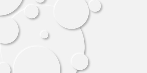Abstract white circle shape geometric line background. Clean and simple pattern for business template. geometric minimal shapes background illustration. Circular frame banner. Realistic paper surface.