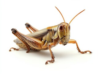 Fototapeta premium a close up of a grasshopper on a white background