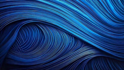 Curving, blue lines create a textured, flowing, and abstract pattern, visually engaging.
