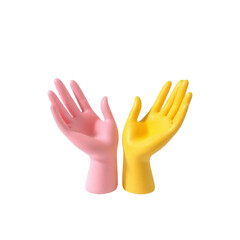 hand in yellow glove
