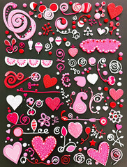 Doodle outline pattern for Valentine's Day