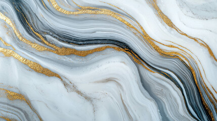 Obraz premium Luxurious Smooth Marble Background with Golden Accents and Curving Lines
