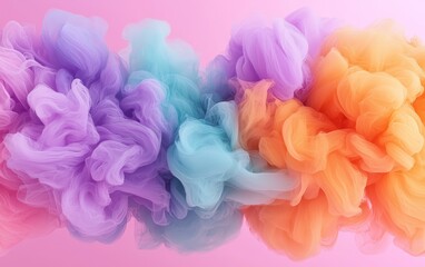 Fototapeta premium Abstract Pastel Color Swirls Purple Blue Orange Ink Cloud Design