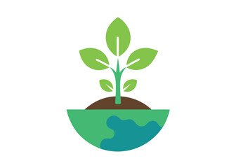 Eco planting vector art on white background

