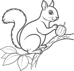 Naklejka premium Easy Squirrel Drawing for Children