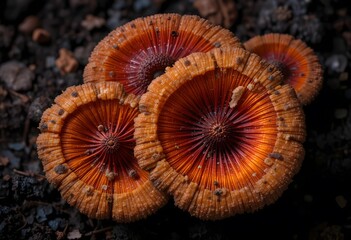 A mushroom with a black dot on it