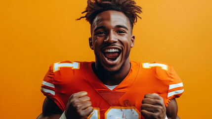 American football player is screaming