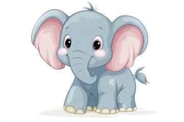 Fototapeta premium cute baby elephant illustration