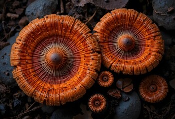A mushroom with a black dot on it