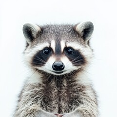 Obraz premium Portrait of a raccoon with white background