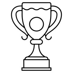 Simple and Modern Trophy Outline Vector Design