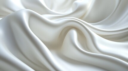 Obraz premium Elegant white silk fabric folds, soft texture, luxurious feel, background blur, ideal for fashion or design.