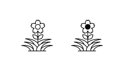 Spring Florals icon design with white background stock illustration
