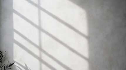 Minimalist White Wall Texture with Soft Shadows and Clean Copy Space