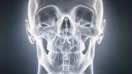 Detailed anatomy of a human skull, highlighting the intricate bone structure for educational purposes