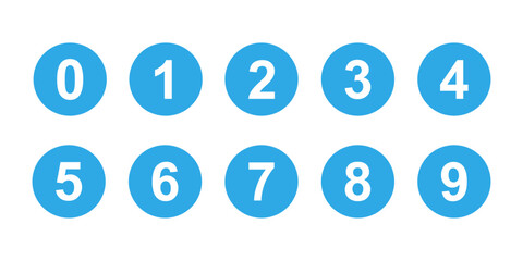 Numbers icon set 0-9