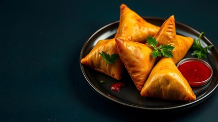 Golden Fried Samosas: A Culinary Delight with Zesty Dip