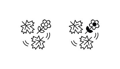 Fall Leaves icon design with white background stock illustration