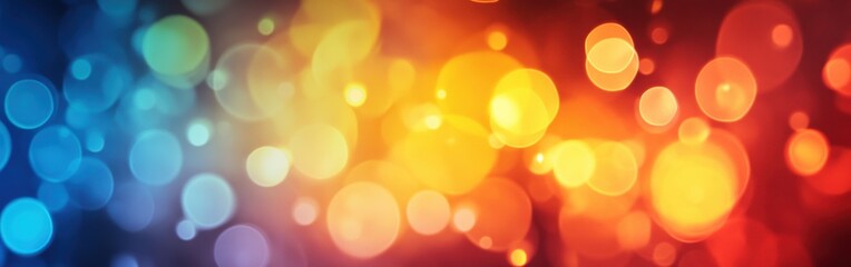 Bokeh gradients inspired by sunset with fiery orange and vibrant blue tones illuminating the background