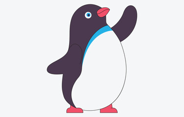 Cartoon  Penguin illustration vector art on white background