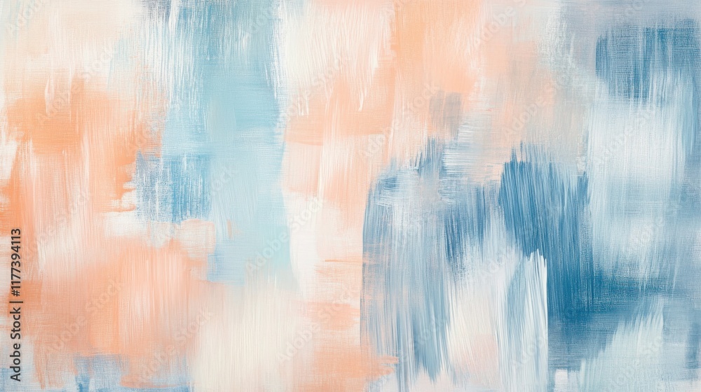 Poster soft pencil strokes create a chaotic composition in muted colors, evoking a peaceful atmosphere