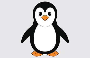 Cartoon  Penguin illustration vector art on white background