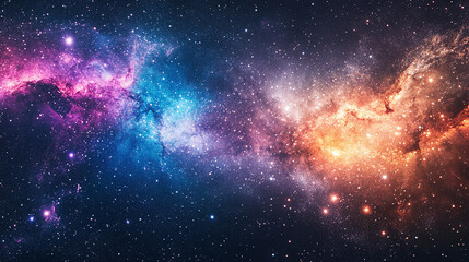 Fototapeta premium A stunning cosmic portal swirling with vibrant colors--blues, purples, and pinks--set against a backdrop of distant stars and galaxies, inviting exploration