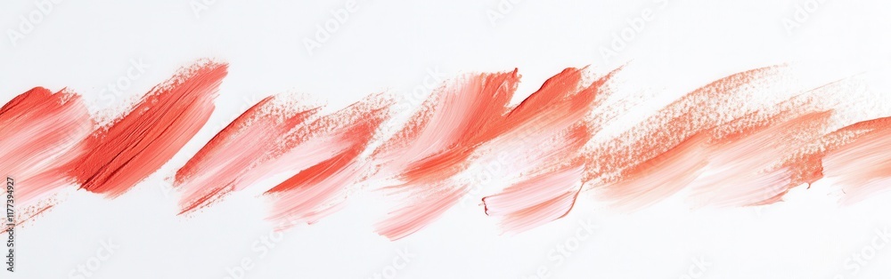 Poster creative brush strokes in soft peach and coral colors on a minimalist white background showcasing ar