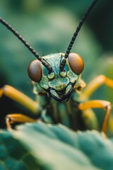 Extreme Close Up of an Insect's Head with Large Eyes
