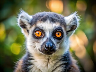 Obraz premium Endangered lemurs' melancholic gaze reflects their plight; urgent wildlife conservation is crucial.