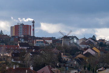 Trebic, Czech Republic - January 4, 2025: Cityscape of the city.
